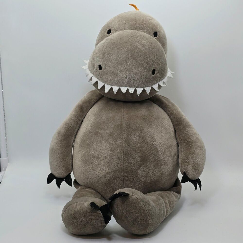 Bunnies by the Bay soft gray T-Rex plush dinosaur